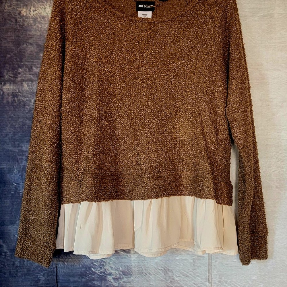 Joe Boxer Blouse/ sweater with ruffles Gold/Green